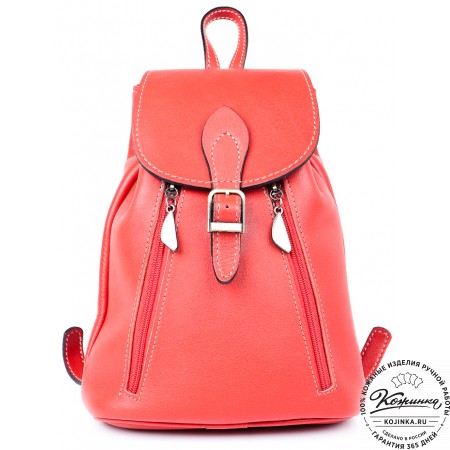 Женский кожаный рюкзак "Жоли" (красный)