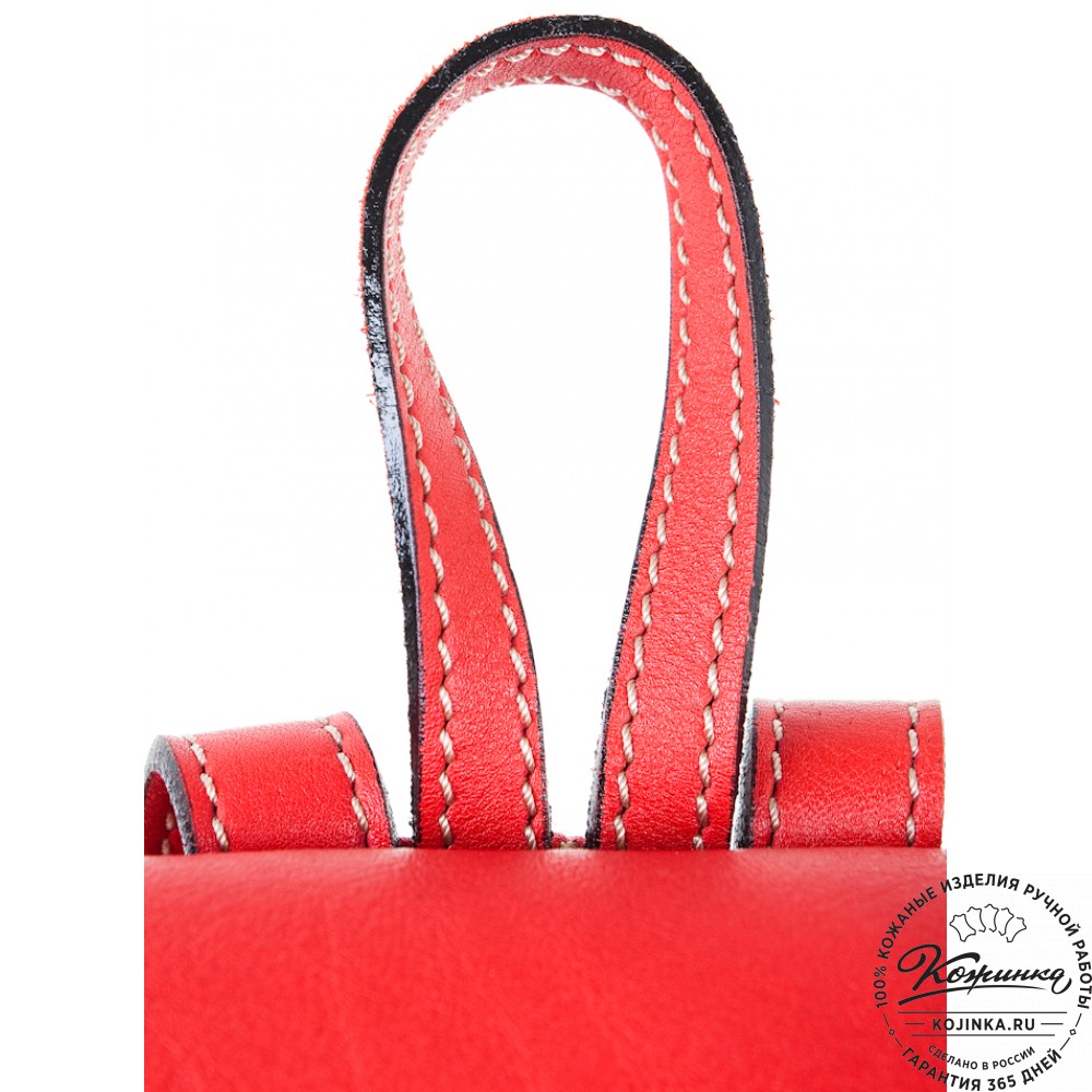 Женский кожаный рюкзак "Жоли" (красный)