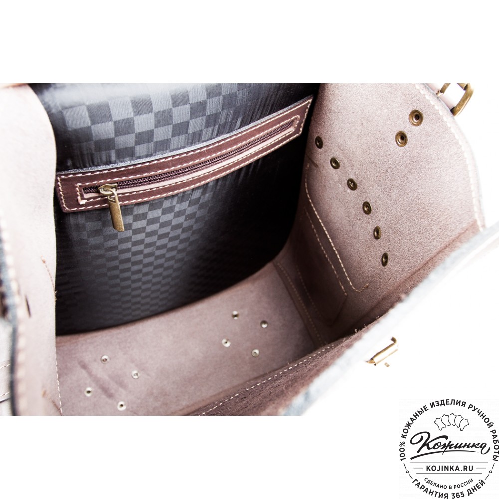 Мужской кожаный рюкзак "Байкер" (коричневый)