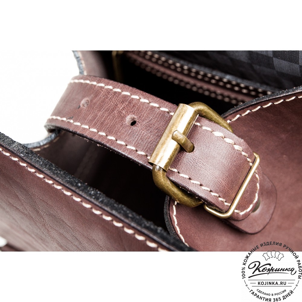 Мужской кожаный рюкзак "Байкер" (коричневый)