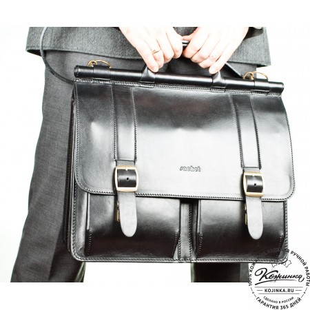 Кожаный портфель "Префект" (чёрный)