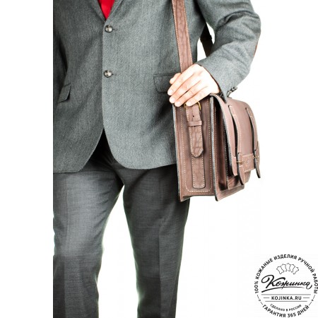 Кожаный портфель "Француз" (коричневый)
