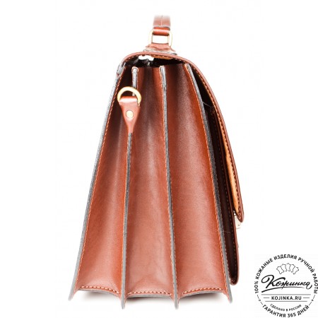 Кожаный деловой портфель "Адвокат-2" (коричневый)