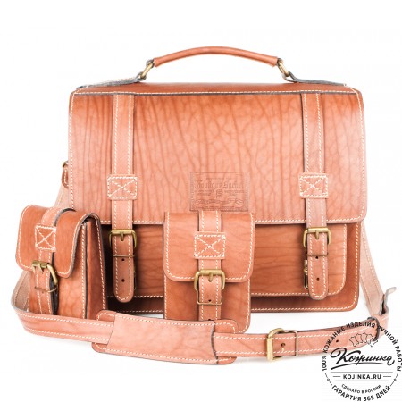 Кожаный портфель "Трансформер" (рыжий)