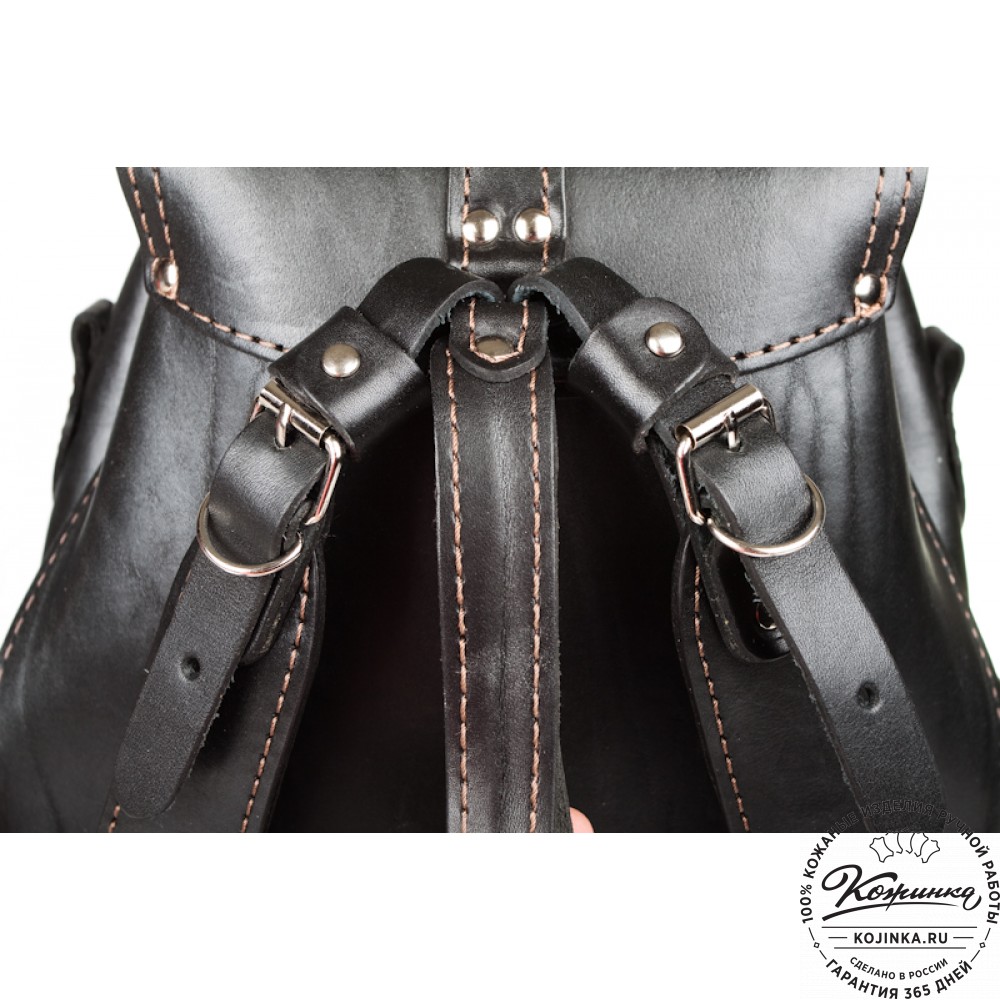 Кожаный рюкзак "Патриот" (чёрный)