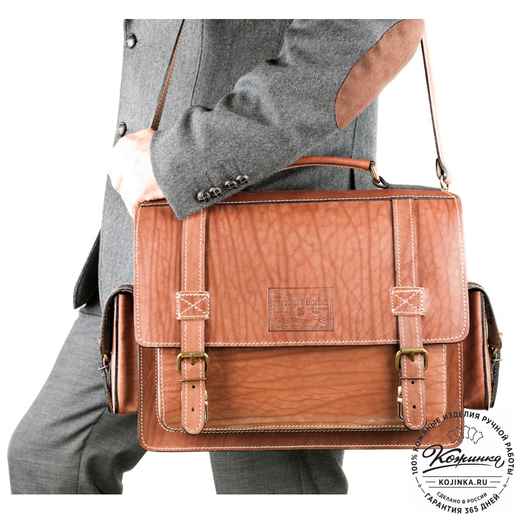Кожаный портфель "Трансформер" (рыжий)