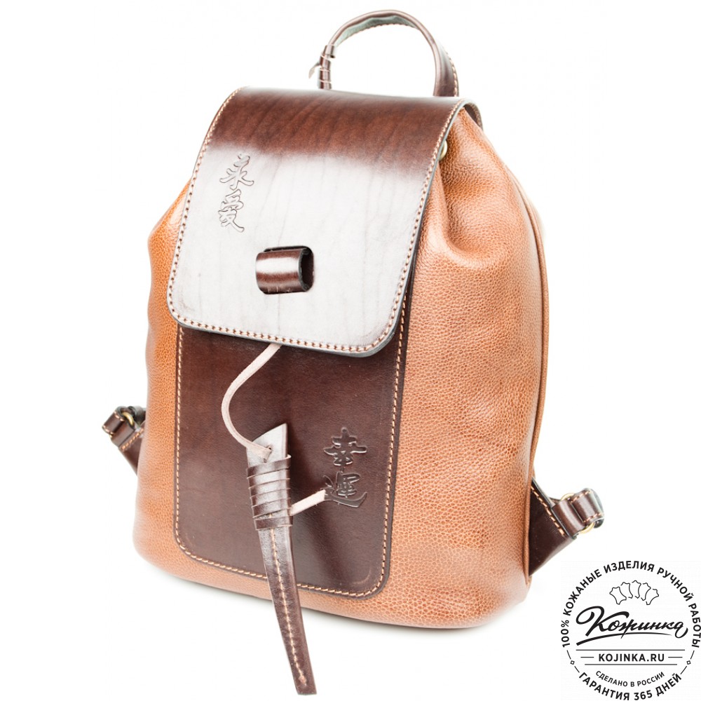 Женский кожаный рюкзак "Гейша" (коричневый)