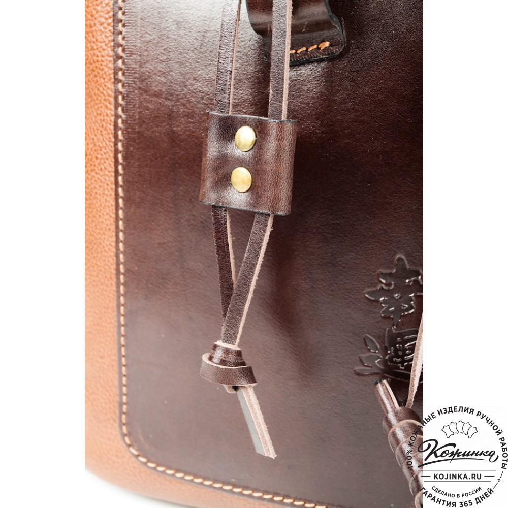 Женский кожаный рюкзак "Гейша" (коричневый)