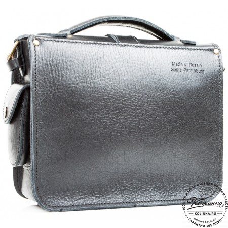 Кожаная  сумка "Виктория" (черная)