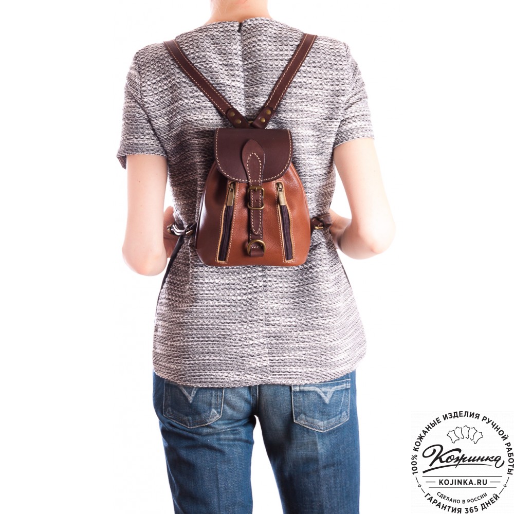 Женский кожаный рюкзак "Колибри" (светло-коричневый)