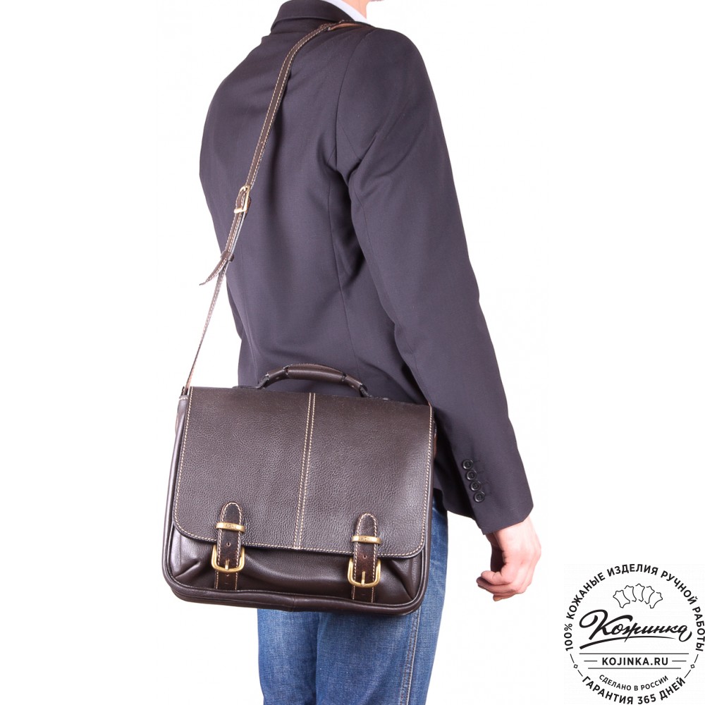 Кожаный портфель "Сорбонна" (темно-коричневый)