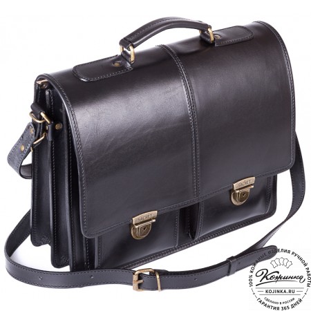 Кожаный деловой портфель "Адвокат-1" (черный)