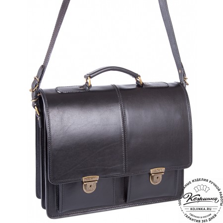 Кожаный деловой портфель "Адвокат-1" (черный)